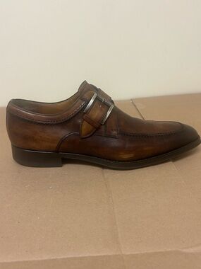 Magnanni Men's Tan Leather Monk straps